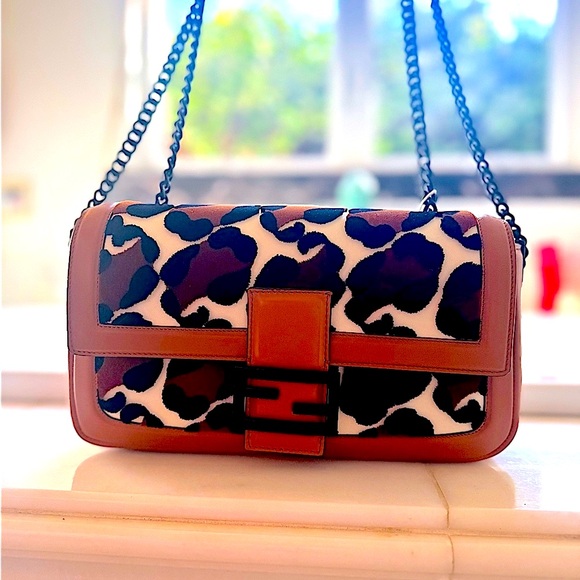 Fendi baguette tufted leopard handbag with box LIKE NEW - Picture 2 of 15